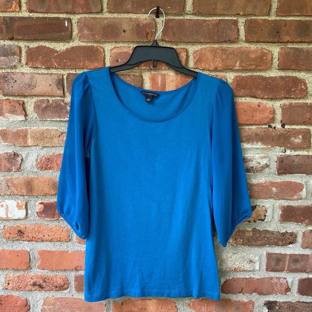 Banana Republic Factory - Blue Top / Sheer Sleeves